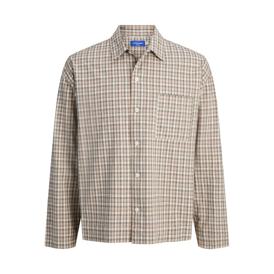 Jack & Jones JACK & JONES Overhemd beige / zwart / wolwit -