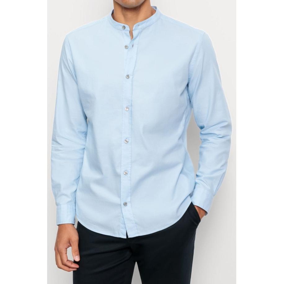 OLYMP Casual Overhemd blauw, Faux-uni Blauw