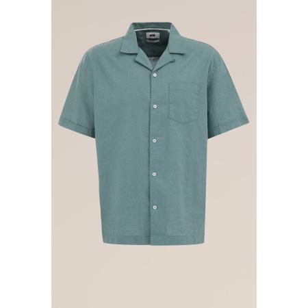 Fundamentals heren easy care linnenmix overhemd - Regular fit - Donkergroen - Linnen - Maat: XL