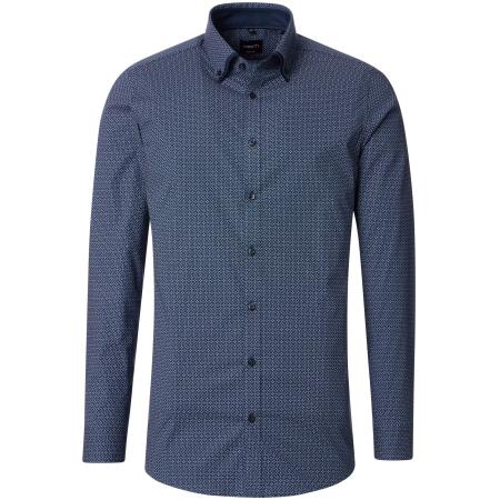 Venti Overhemd blauw, Bedrukt