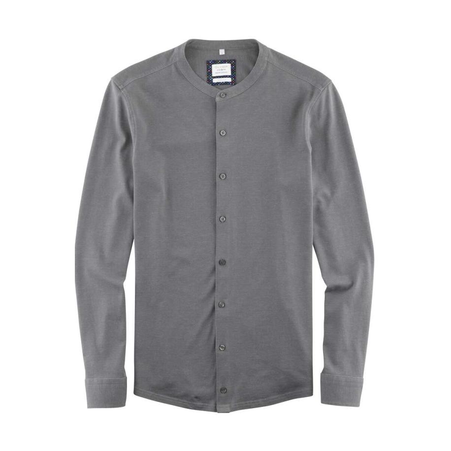 OLYMP Level Five Smart Casual Overhemd grijs, Effen Grijs