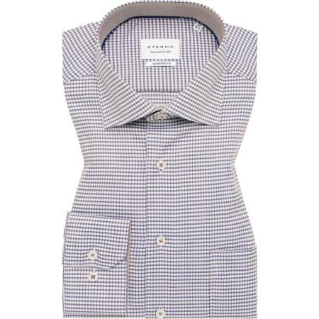 ETERNA Overhemd beige-bruin, Ruit