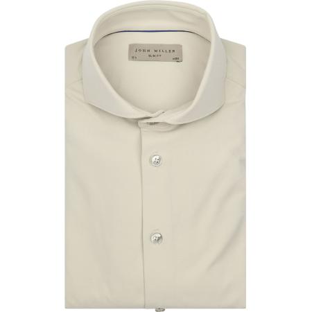 John Miller Overhemd Hyperstretch Beige