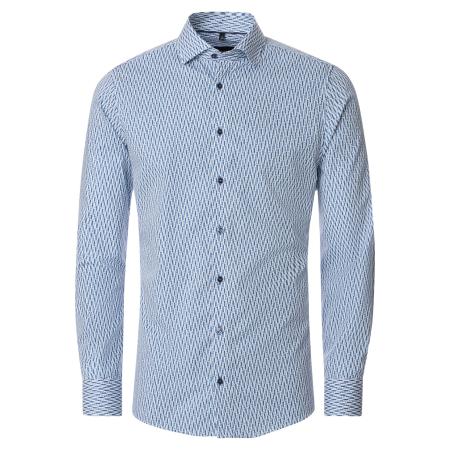 Venti Overhemd blauw, Bedrukt
