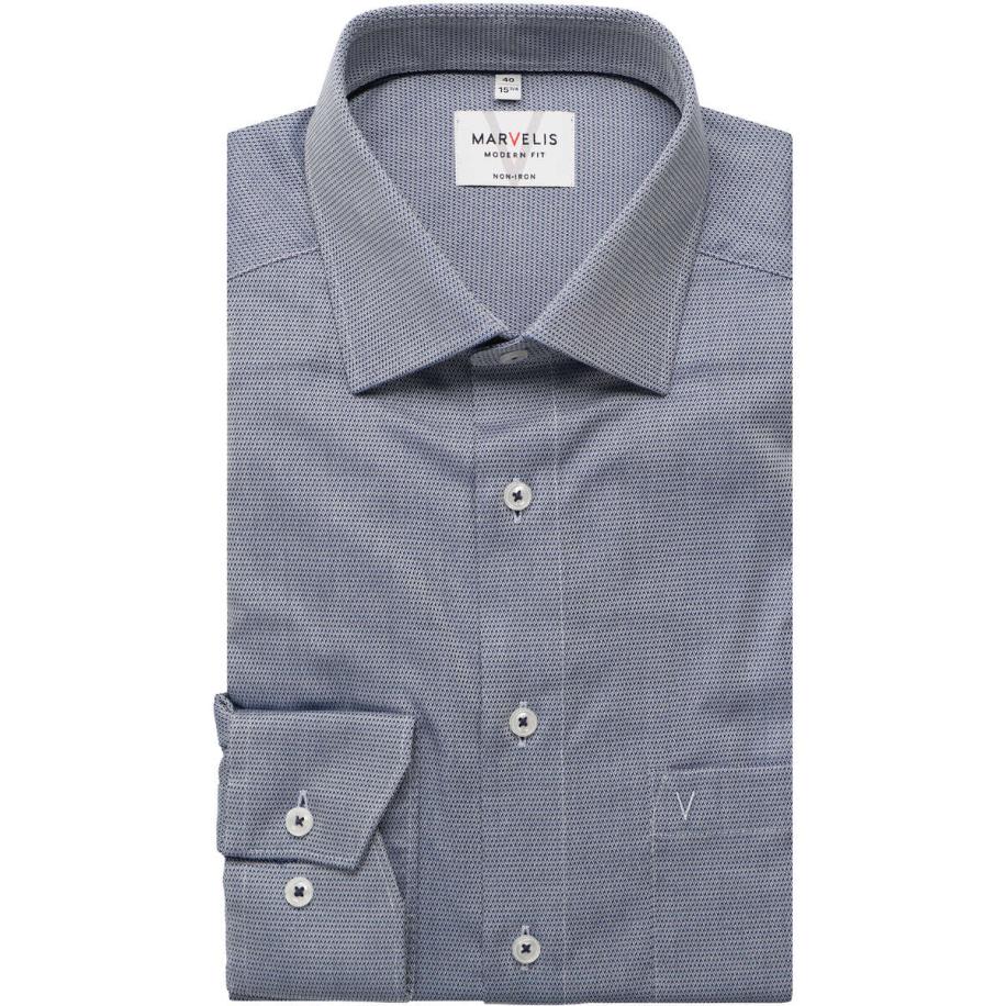 Marvelis Overhemd marine, Faux-uni Blauw