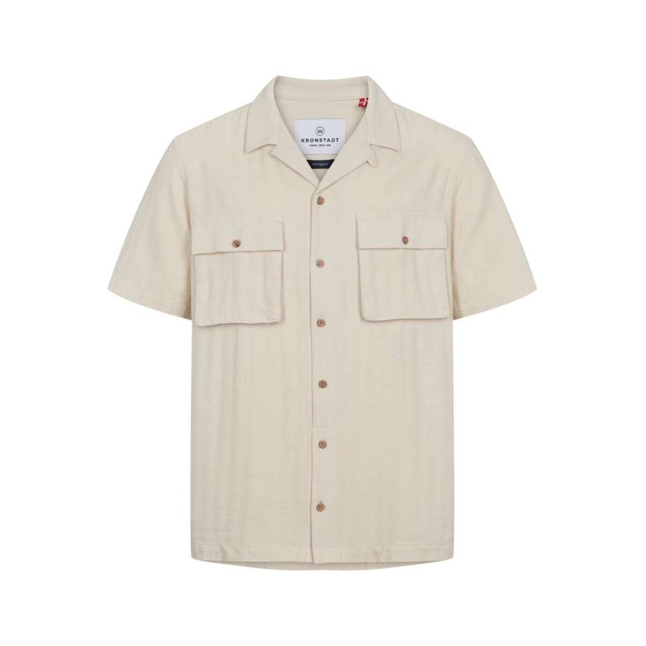 Kronstadt Overhemd Korte mouw ecru Wit
