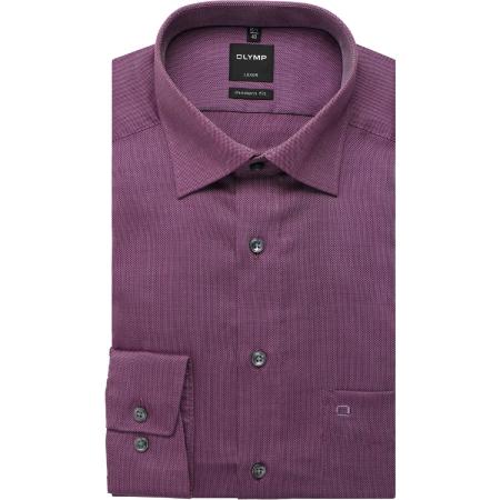 OLYMP Luxor Overhemd aubergine, Faux-uni