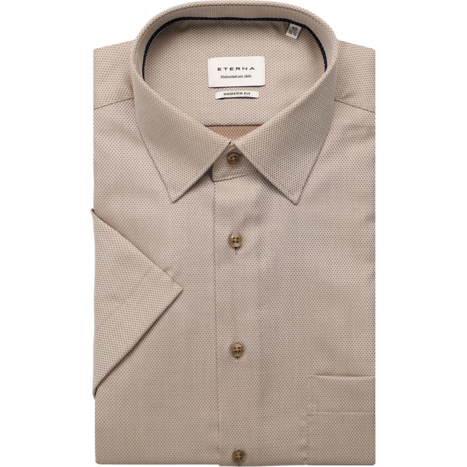 ETERNA Overhemd Korte mouw beige Bruin