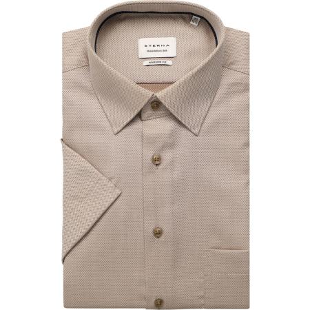ETERNA Overhemd Korte mouw beige