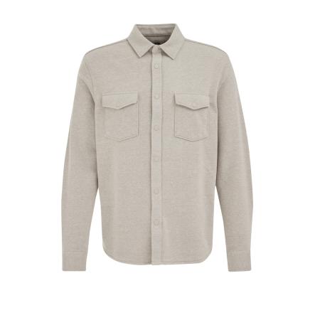 Fundamentals heren Regular fit overshirt van katoenmix - Regular fit - Lichtgrijs gemeleerd - Katoen - Maat: XXL