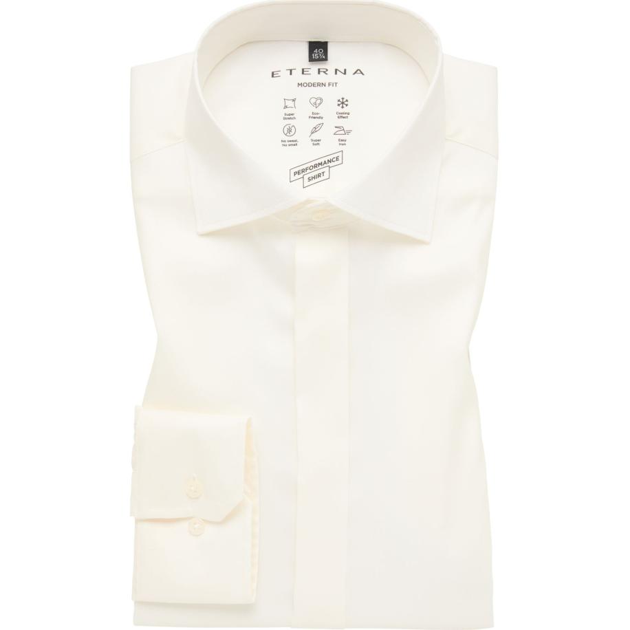 ETERNA Performance Overhemd champagne, Effen Goud