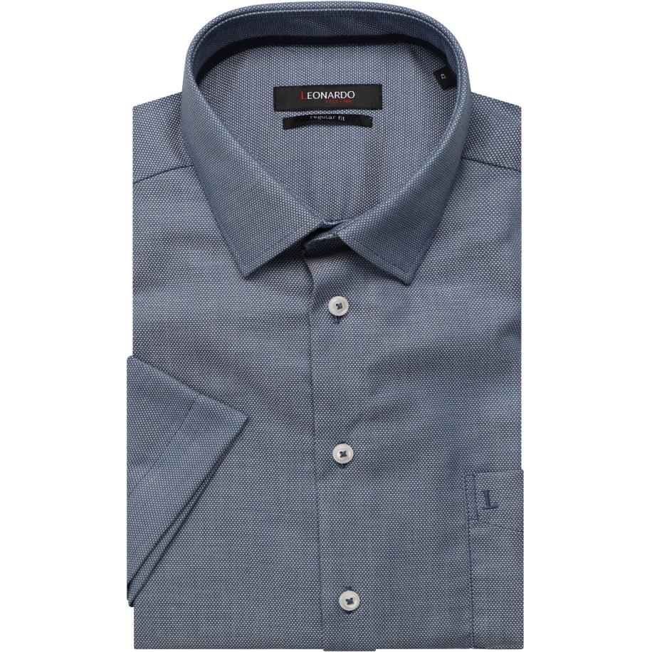 Leonardo by Jupiter Overhemd Korte mouw donkerblauw Blauw