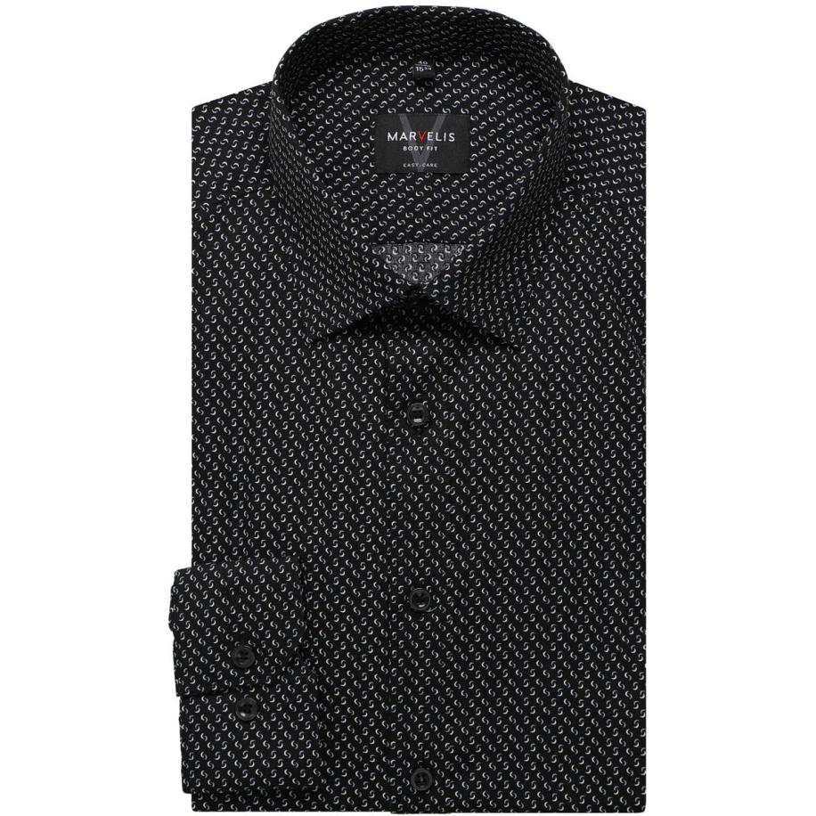 Marvelis Overhemd zwart/wit, Motief Multicolor