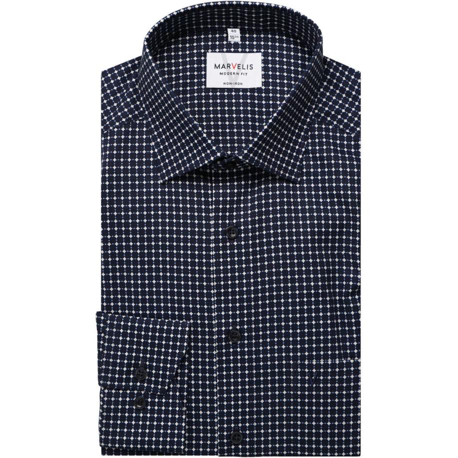 Marvelis Overhemd marine/wit, Motief Multicolor