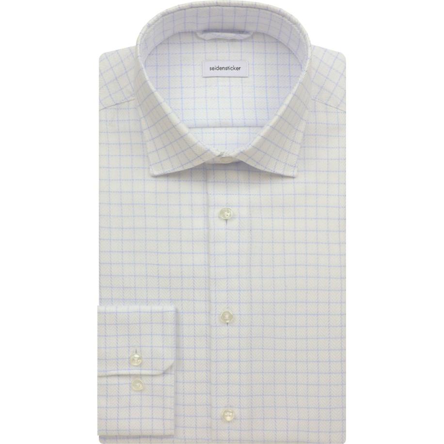 Seidensticker Overhemd lichtblauw, Ruit Blauw