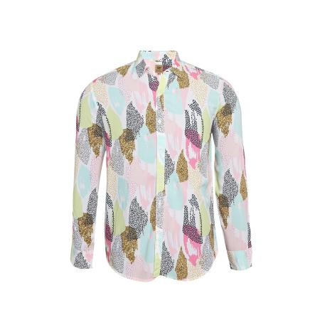 Campus Sutra Campus Sutra Overhemd Jesse lichtblauw / lichtgroen / oranje / lichtroze / wit