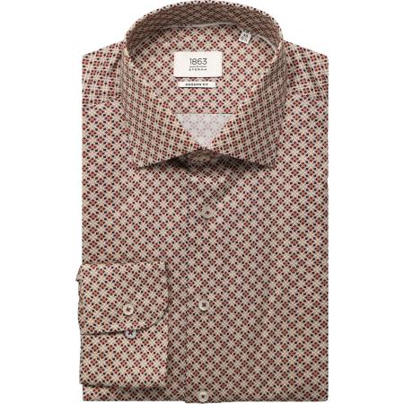ETERNA 1863 Overhemd donkerrood, Bedrukt