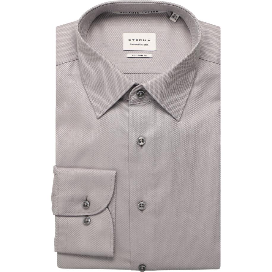 ETERNA Overhemd grijs, Gestructureerd Grijs