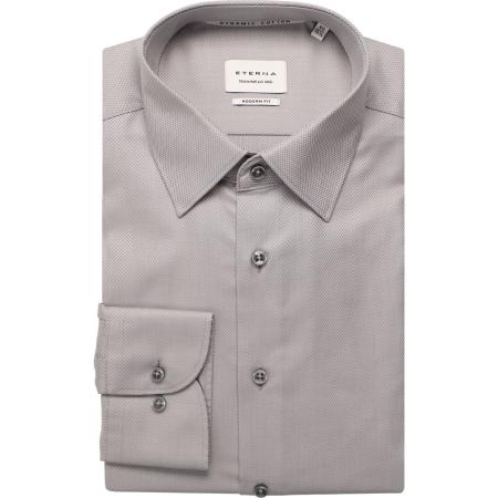 ETERNA Overhemd grijs, Gestructureerd