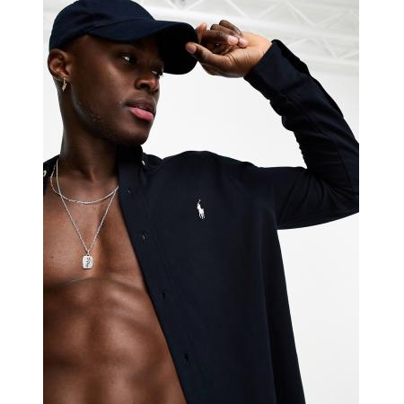 Polo Ralph Lauren - Piqué overhemd met iconisch logo en knopen in marineblauw