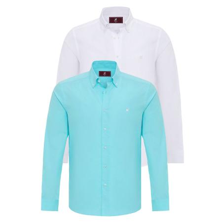 Williot Williot Overhemd blauw / wit