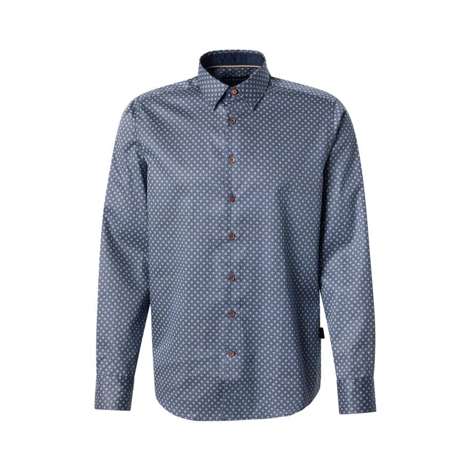 Bugatti bugatti Overhemd marine / lichtblauw / oranje -