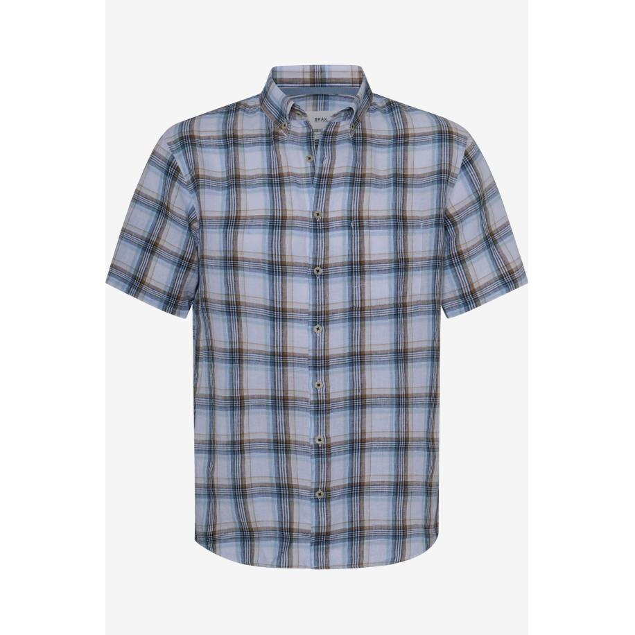 Brax Linnen Overhemd, Effen Multicolor