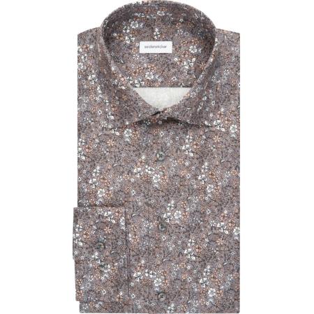 Seidensticker Overhemd grijs, Bedrukt