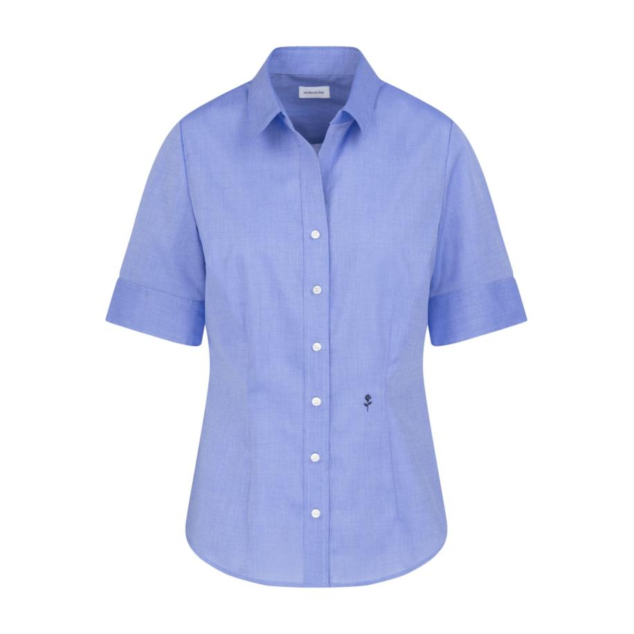 Seidensticker Dames Overhemd middenblauw, Effen Blauw