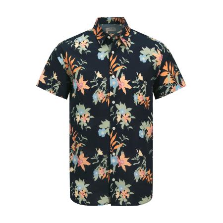 JJ Rebel JJ Rebel Overhemd JREBBASTIAN nachtblauw / lichtblauw / lichtgroen / oranje