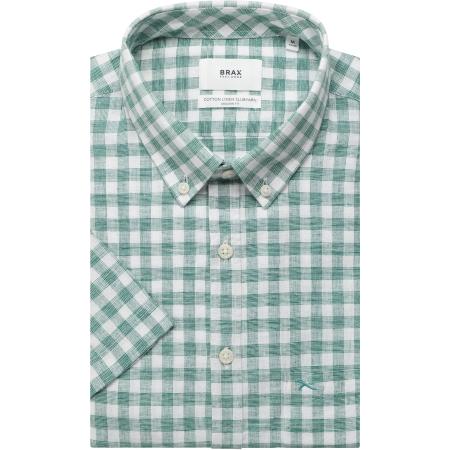 Brax Linnen Overhemd groen, Ruit