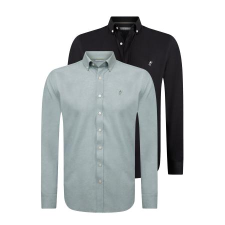 Jacey Quinn Jacey Quinn Overhemd Oxford mintgroen / zwart / wit