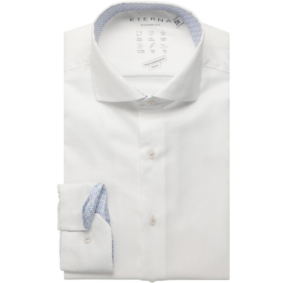 ETERNA Performance Overhemd wit, Gestructureerd Wit