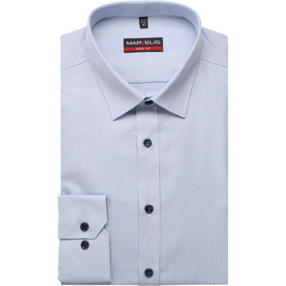 Marvelis Overhemd blauw, Gestreept Blauw