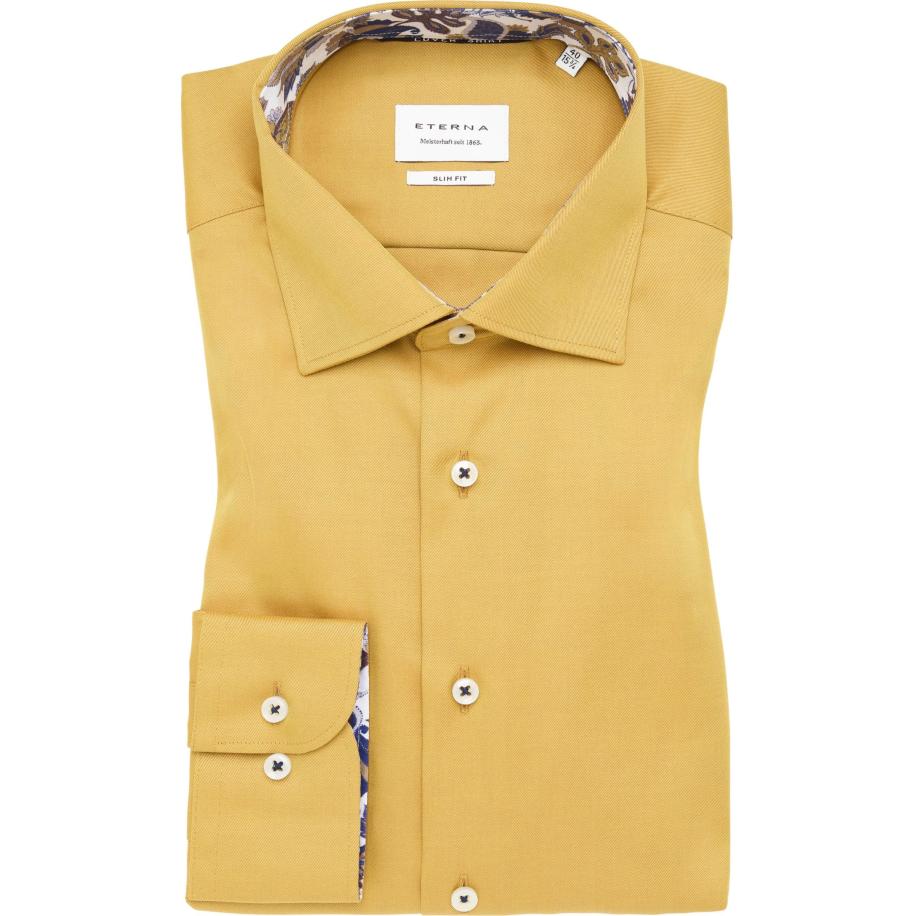 ETERNA Cover Shirt Overhemd geel, Effen Geel