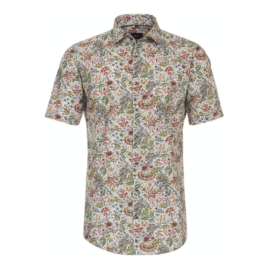 Venti Overhemd Korte mouw groen Groen
