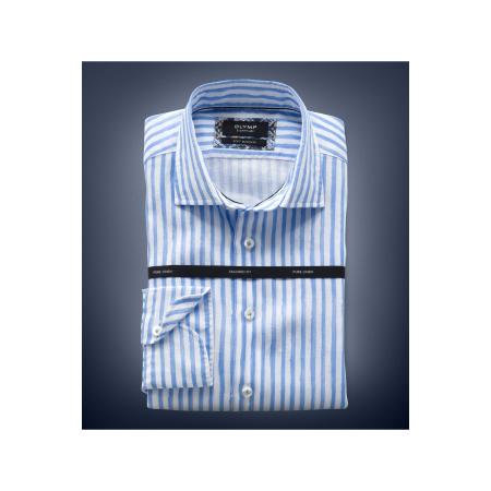 OLYMP SIGNATURE Linnen Overhemd blauw, Gestreept
