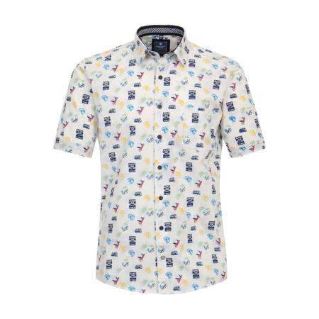 Redmond Casual Overhemd Korte mouw blauw