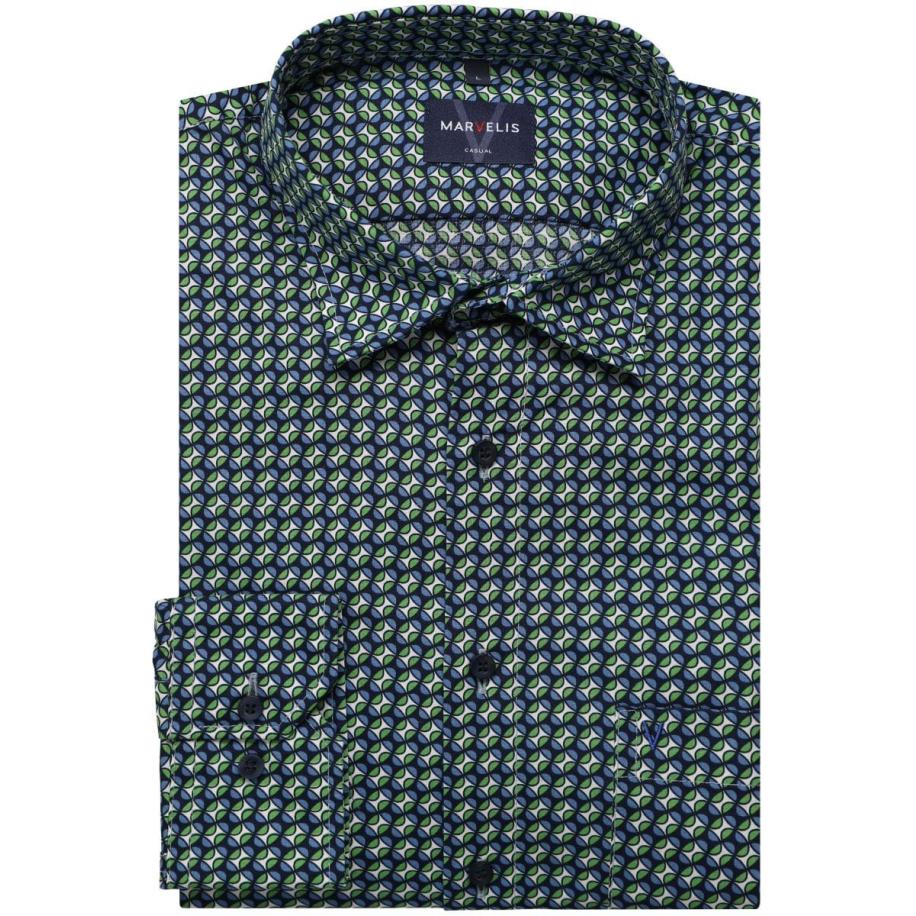 Marvelis Casual Overhemd groen, Motief Groen