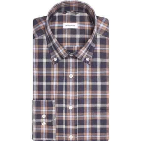 Seidensticker Flanellen Overhemd donkerblauw, Ruit