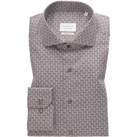 ETERNA Overhemd beige-bruin, Bedrukt