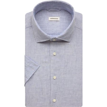 Seidensticker Linnen Overhemd lichtblauw, Effen