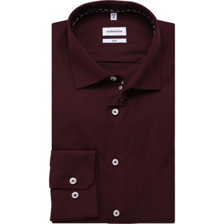 Seidensticker Overhemd donkerrood, Effen