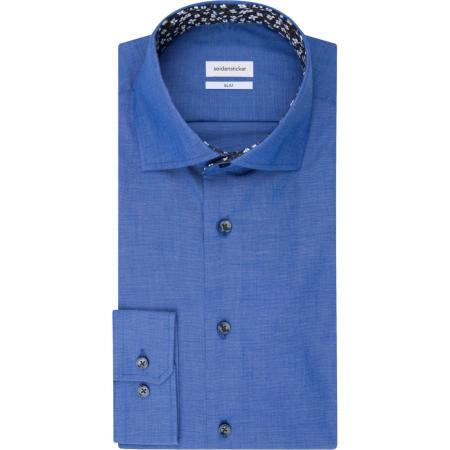 Seidensticker Overhemd blauw, Effen