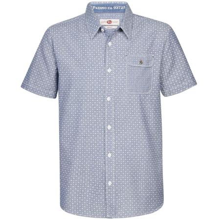 Petrol Short Sleeve Overhemd Print Blauw