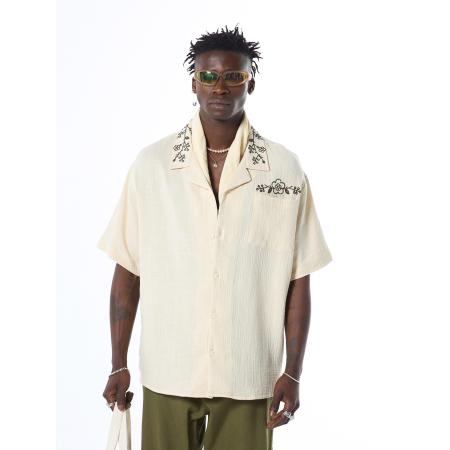 VAMOS CLO VAMOS CLO Overhemd donkergroen / offwhite