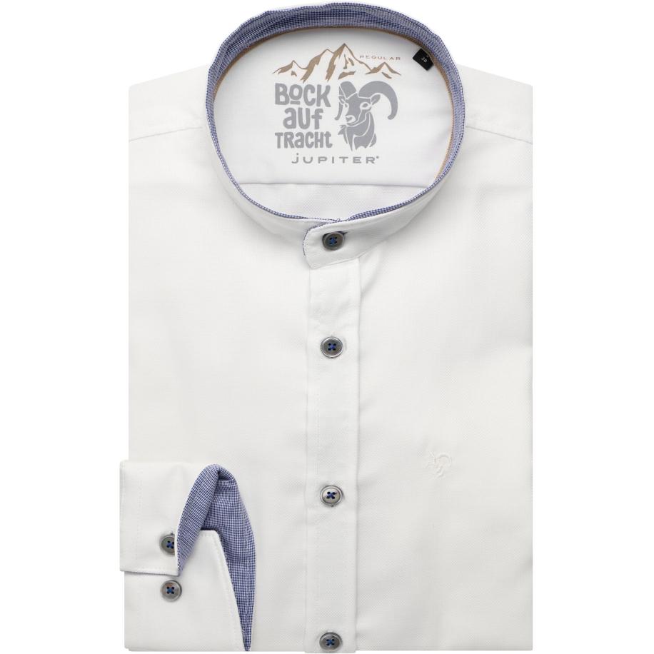 Jupiter Traditioneel overhemd wit, Effen Wit