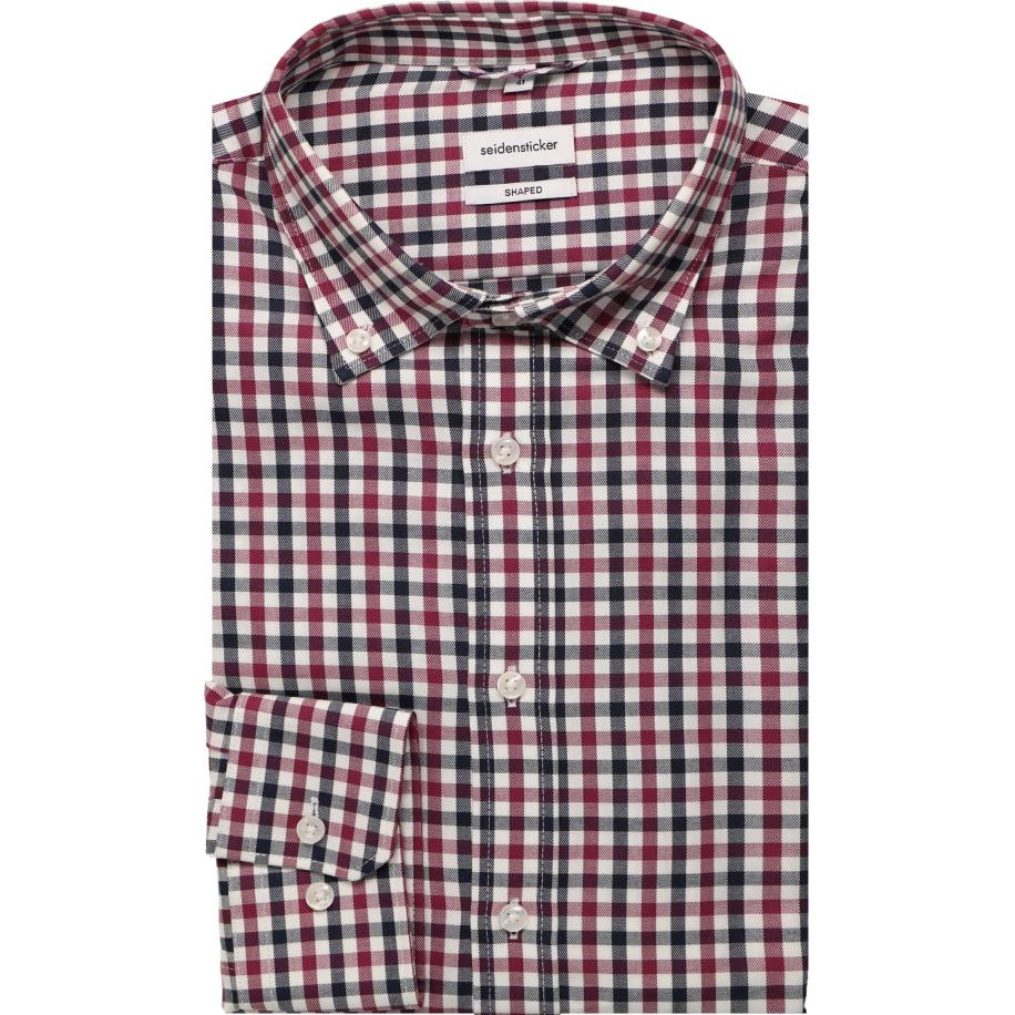 Seidensticker Flanellen Overhemd framboos, Ruit Roze