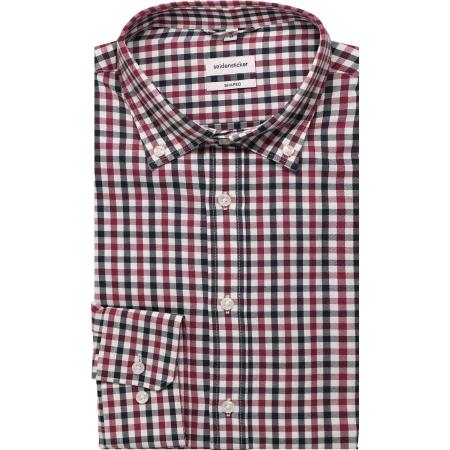 Seidensticker Flanellen Overhemd framboos, Ruit