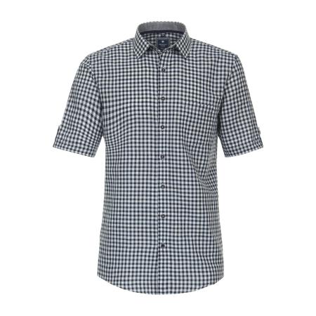 Redmond Casual Linnen Overhemd blauw, Ruit